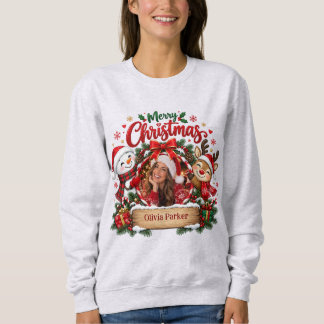 Personalized Photo And Name Christmas Sweatshirt