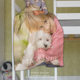 Personalized Photo and Name Fleece Blanket