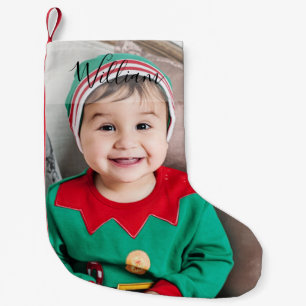 Personalized Photo And Name Holiday Small Christmas Stocking