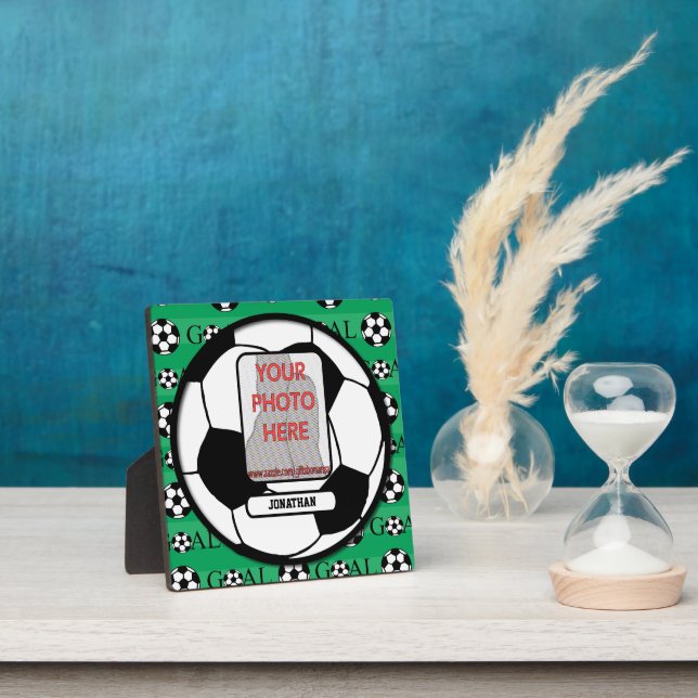 Personalized Photo and Name Soccer Ball Plaque (Insitu)