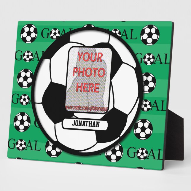 Personalized Photo and Name Soccer Ball Plaque (Side)