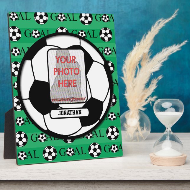 Personalized Photo and Name Soccer Ball Plaque (Side)