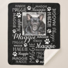 Personalized Photo and Names | Black Dog Blanket