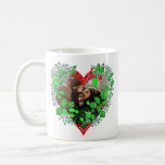 Personalized Photo and Names | Our First Christmas Coffee Mug<br><div class="desc">Personalized,  "Our First Christmas Together" holiday mug. Just add your favourite photo,  names and date in the personalize area. Pretty foliage and Christmas flowers heart border.</div>