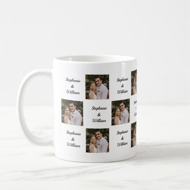 Personalized photo and names pattern mug (Left)