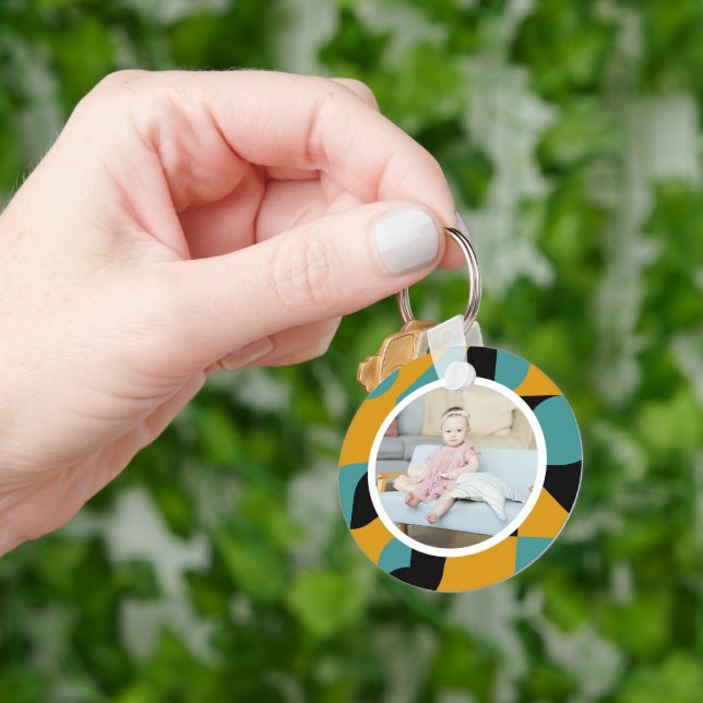 Personalized Photo and Pattern Keychain (Hand)