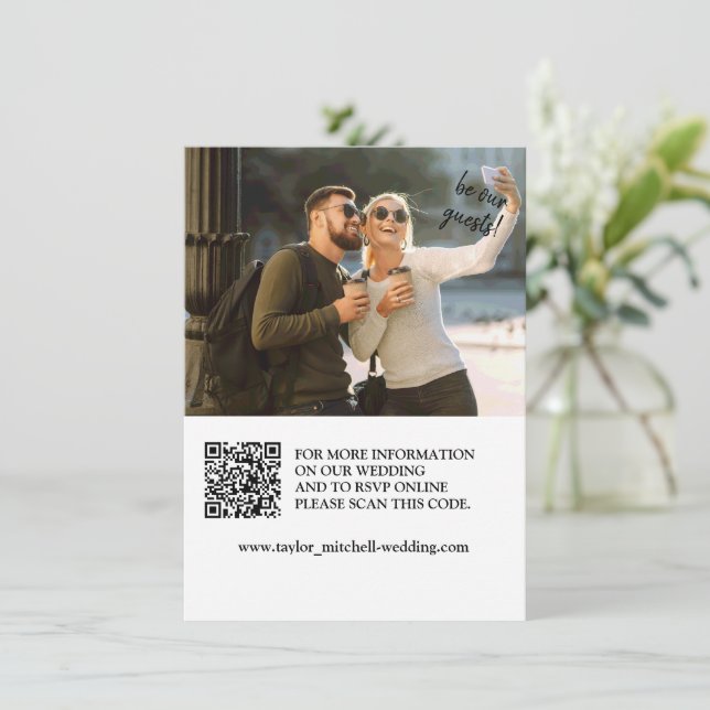 personalized photo and qr-code wedding invitation (Standing Front)