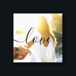 Personalized Photo and Script Text Canvas Print<br><div class="desc">Create your own personalized photo and script text canvas luxury print with this elegant,  modern and simple keychain template. Just add your photos and text. Make your own photo collage keepsake perfect as custom gifts for showing your love.</div>