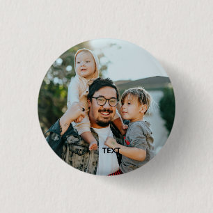 Personalized Photo and Text 1 Inch Round Button
