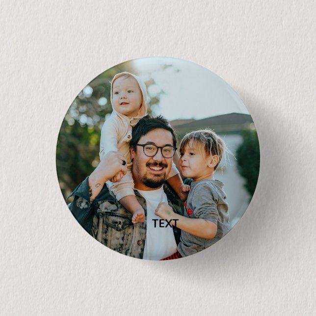 Personalized Photo and Text 1 Inch Round Button (Front)