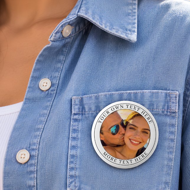 Personalized Photo and Text 2 Inch Round Button (Creator Uploaded)