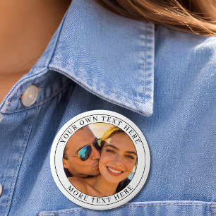 Personalized Photo and Text 3 Inch Round Button