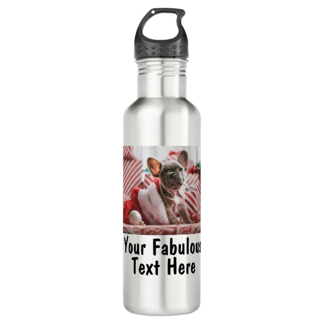 Personalized Photo and Text 710 Ml Water Bottle (Front)
