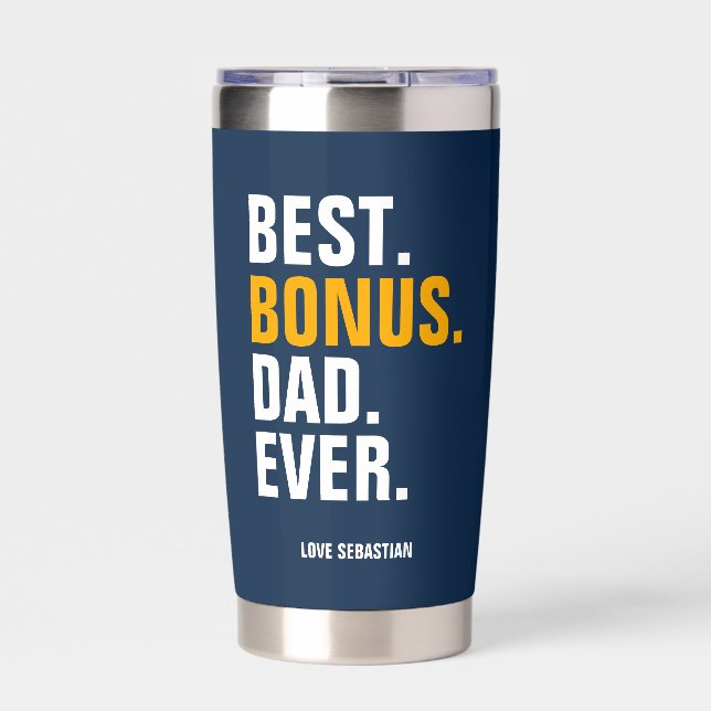 Personalized photo and text Best Dad Ever Insulated Tumbler (Front)