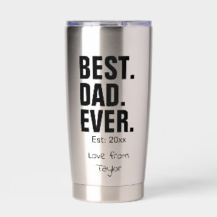 Personalized photo and text Best Dad Ever Insulated Tumbler