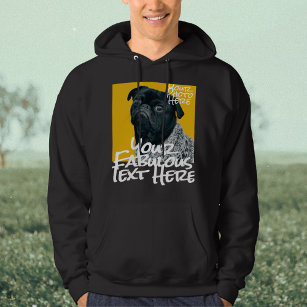 Personalized Photo and Text black Hoodie
