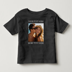 Personalized Photo and Text Black Toddler T-shirt