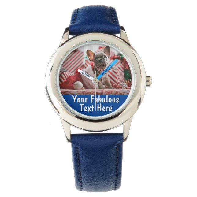 Personalized Photo and Text Boy Watch (Front)