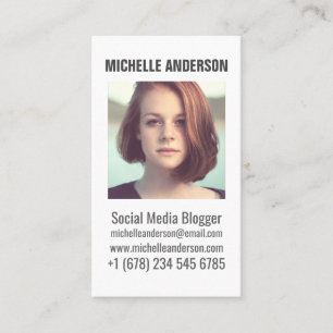 Personalized photo and text business card