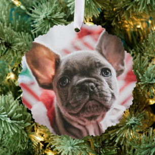 Personalized Photo and Text Christmas Tree Ornament Card