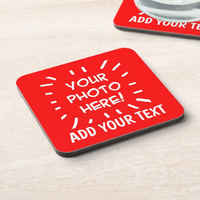 Personalized photo and text coaster (Left Side)