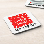Personalized photo and text coaster<br><div class="desc">Personalized photo and text beverage coaster</div>