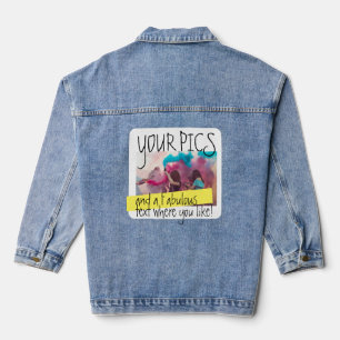 Personalized Photo and Text Colourful Denim Jacket