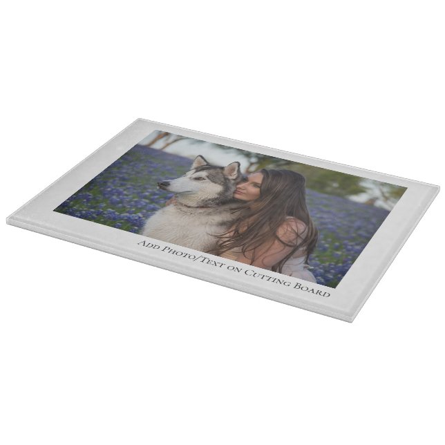 Personalized Photo and Text Cutting Board (Corner)