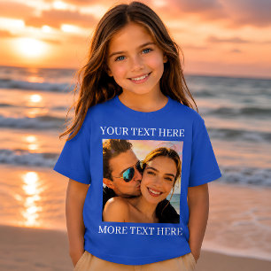 Personalized Photo and Text Deep Royal T-Shirt