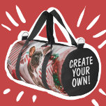 Personalized Photo and Text Fitness Duffle Bag<br><div class="desc">Personalized Photo and Text cute cool funny fitness Duffle Bag. Create your own with this black and red template or customize the bag in any colour, any font. Add any photo, logo or graphic design element. No minimum</div>