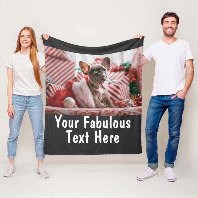 Personalized Photo and Text Fleece Blanket (In Situ)