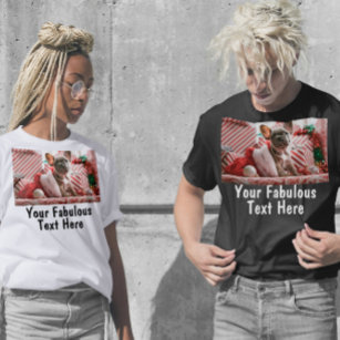 Personalized Photo and Text For Him and Her Value T-Shirt