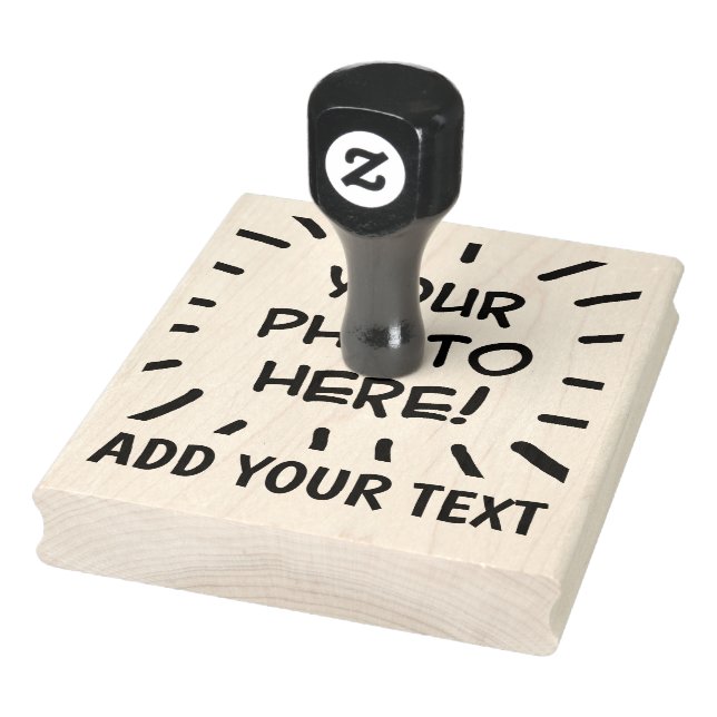 Personalized photo and text funny cute rubber stamp (Stamp)