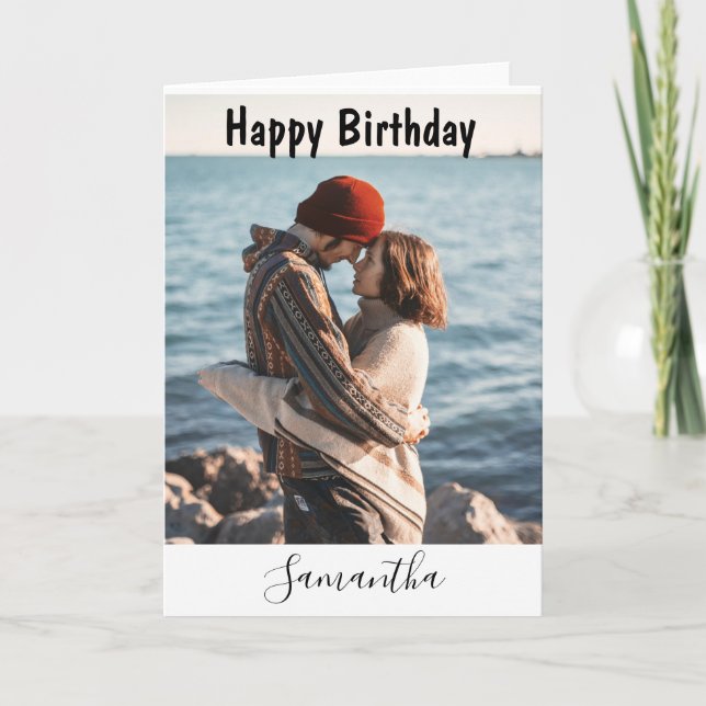 Personalized Photo and Text Happy Birthday Card (Front)