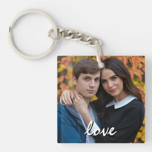 Personalized Photo and Text Happy Valentine's Day Keychain