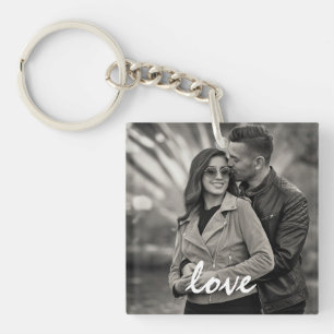 Personalized Photo and Text Happy Valentine's Day Keychain