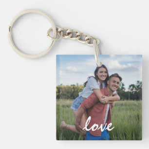 Personalized Photo and Text Happy Valentine's Day Keychain
