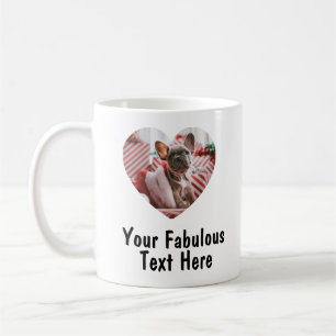 Personalized Photo and Text Heart Coffee Mug