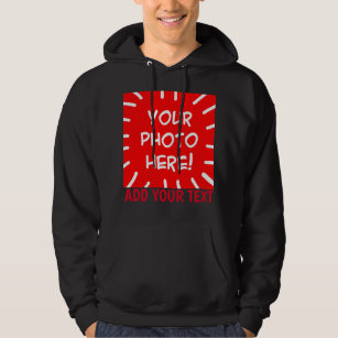 Personalized photo and text hoodie