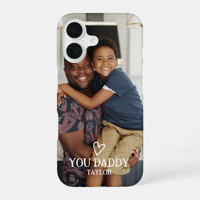 Personalized Photo and Text iPhone 16 Case (Back)