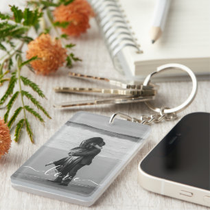 Personalized Photo and Text Keychain