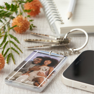 Personalized Photo and Text Keychain