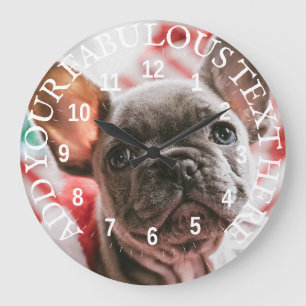 Personalized Photo and Text Large Clock