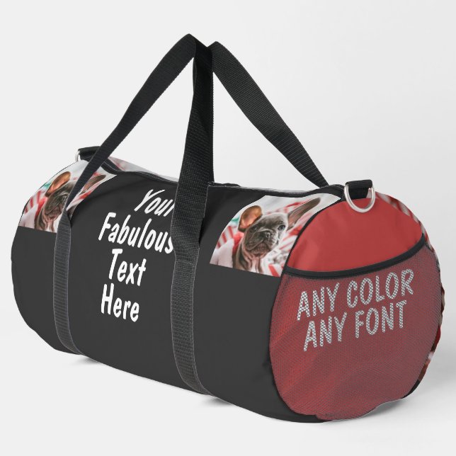 Personalized Photo and Text Large Football Duffle Bag (Right Corner)