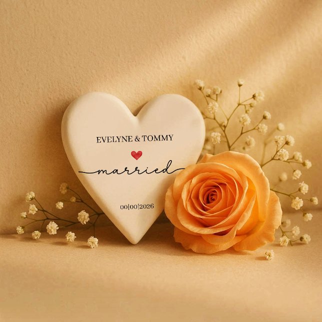 Personalized Photo and Text Married Ornament (Creator Uploaded)