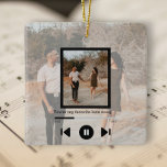 Personalized Photo and Text Music Player Ceramic Ornament<br><div class="desc">Personalized Photo and Text Music Player ornament from Ricaso - add your own photo and text,  perfect for wedding gifts,  Valentines and more ..</div>
