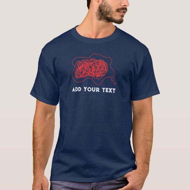 Personalized Photo and Text Navy Blue T-Shirt (Front)