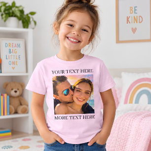 Personalized Photo and Text Pale Pink T-Shirt