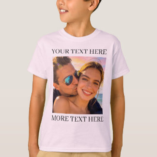 Personalized Photo and Text Pale Pink T-Shirt