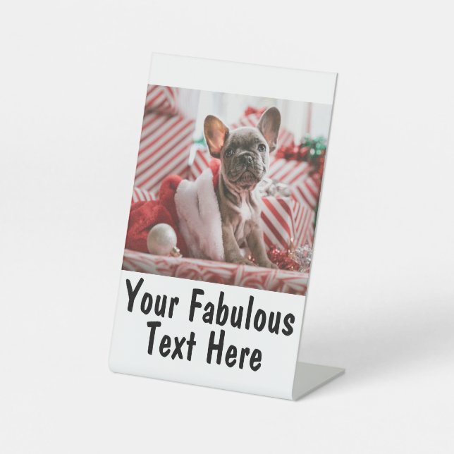 Personalized Photo and Text Pedestal Sign (Front)